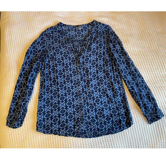 Eddie Bauer Women's Boho Printed Button Up Long Sleeve Light Weight Tunic Medium - Picture 5 of 9